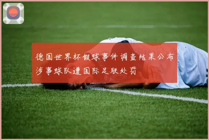 德国世界杯假球事件调查结果公布涉事球队遭国际足联处罚